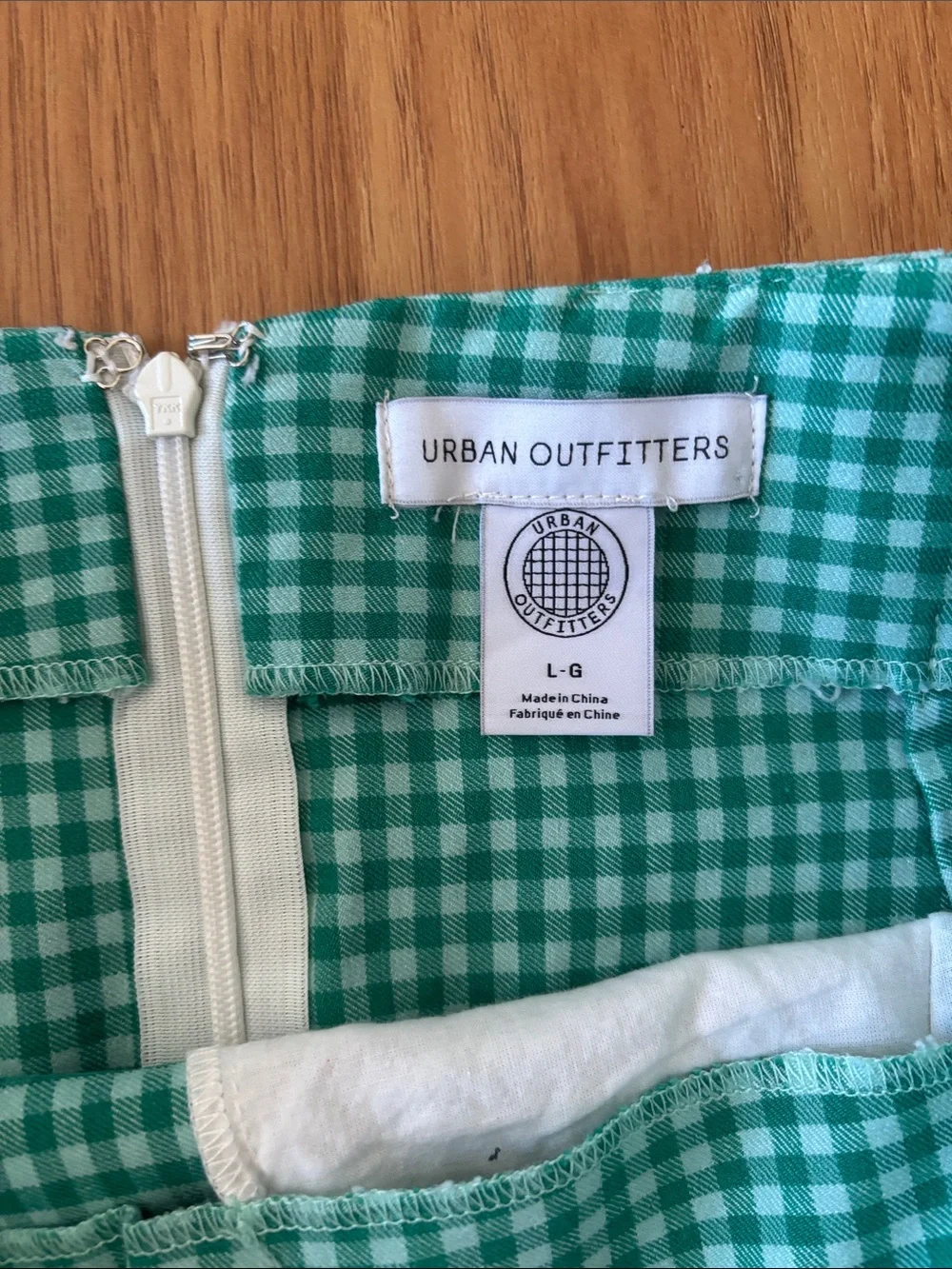 Urban Outfitters Teal Light Blue Gingham Mini Skirt